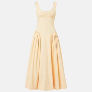 PROENZA SCHOULER White Label Kendall Cotton Blend Midi dress Butter Yellow